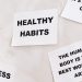 Motivational cards promoting healthy habits and positive thinking for lifestyle change.